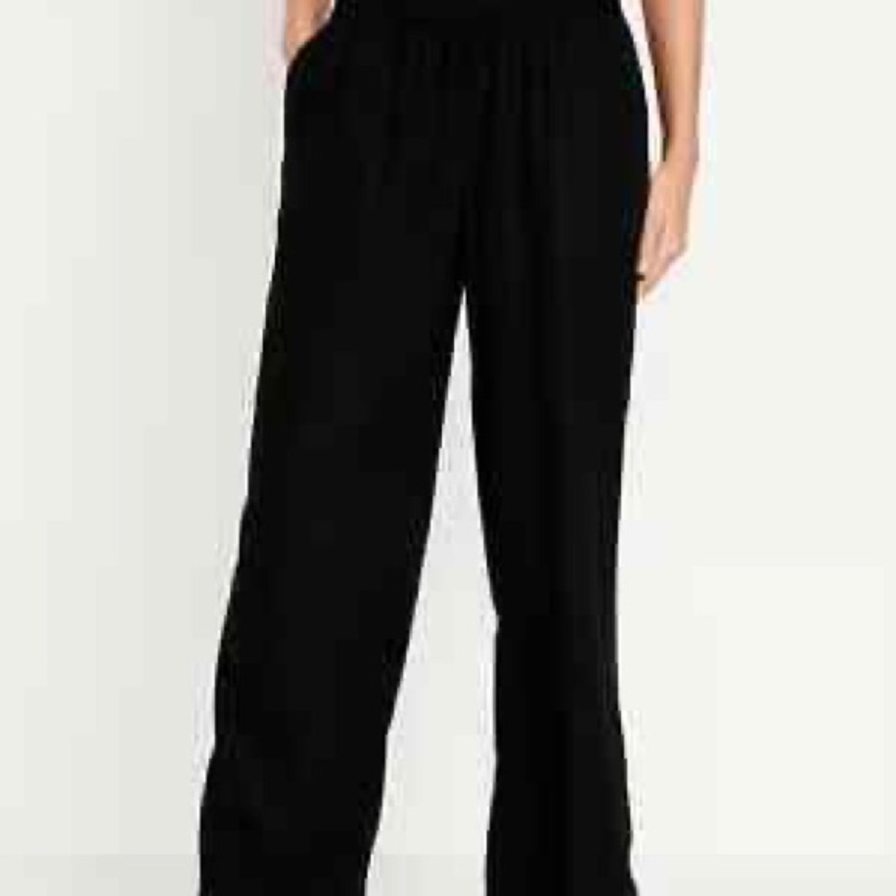 Old Navy Black Linen Wide Leg Pants